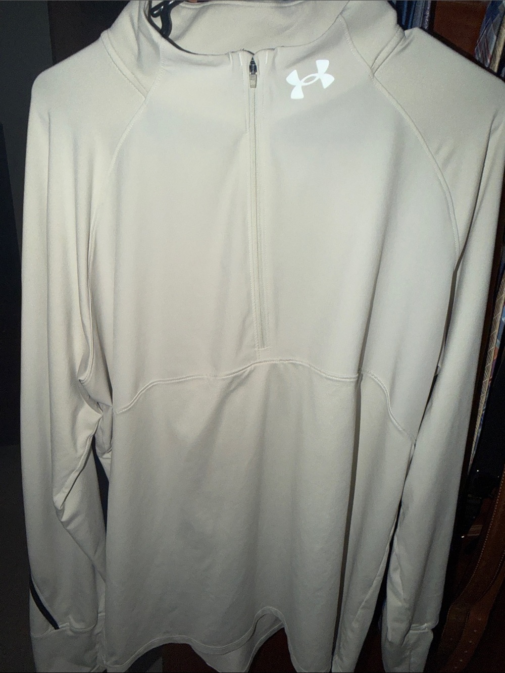 Under Armour Men’s Light Beige Quarter-Zip Performance Running Pullover